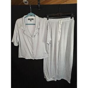 Berkley Jensen Women’s Pajamas Loungewear Houndstooth Gray White XL Very Soft